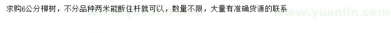 求購6公分柳樹