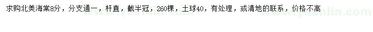 求購8公分北美海棠