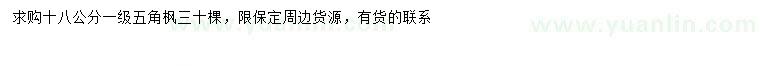 求購18公分五角楓