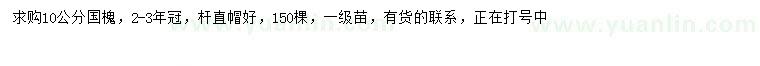 求購(gòu)10公分國(guó)槐