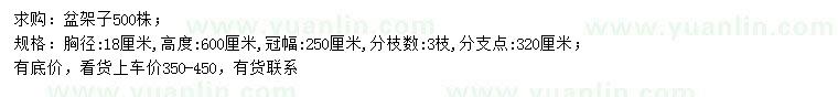 求購胸徑18公分盆架子
