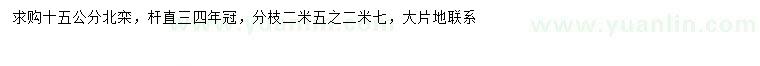 求購15公分北欒