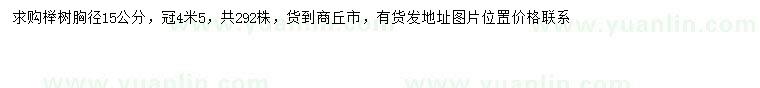 求購胸徑15公分櫸樹