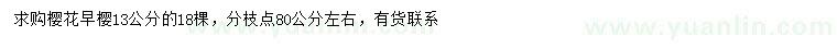 求購13公分早櫻