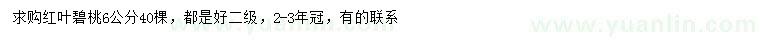 求購6公分紅葉碧桃