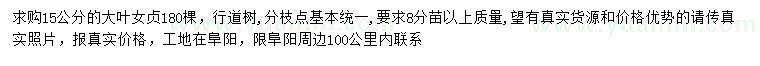 求購(gòu)15公分大葉女貞