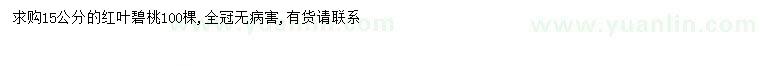 求購15公分紅葉碧桃