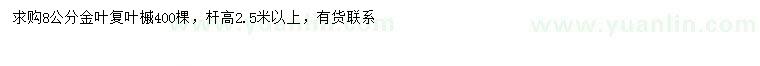 求購8公分金葉復(fù)葉槭