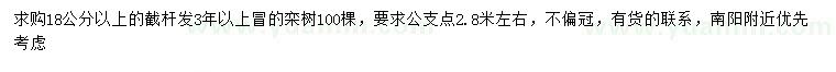 求購18公分以上欒樹(shù)