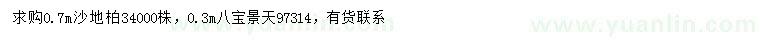 求購(gòu)0.7米沙地柏、0.3米八寶景天