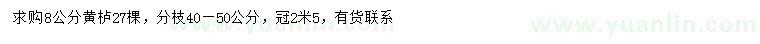 求購(gòu)8公分黃櫨