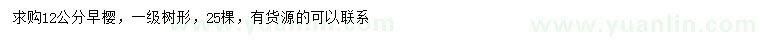 求購(gòu)12公分早櫻