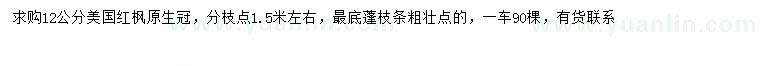 求購12公分美國紅楓