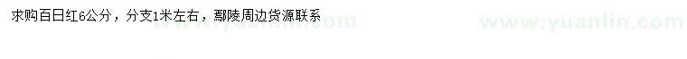 求購(gòu)6公分百日紅
