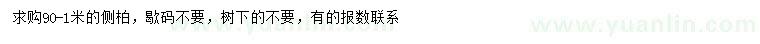 求購0.9-1米側(cè)柏