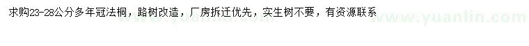 求購23-28公分法桐