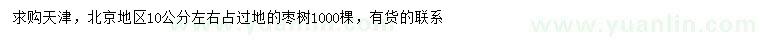 求購(gòu)10公分左右棗樹(shù)