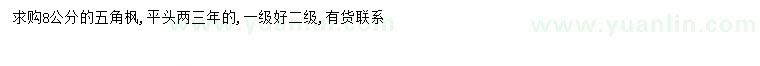 求購8公分五角楓
