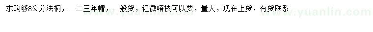 求購8公分法桐