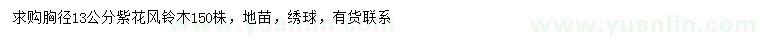 求購(gòu)胸徑13公分紫花風(fēng)鈴木