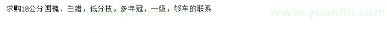 求購(gòu)18公分國(guó)槐、白蠟