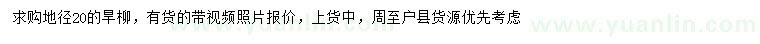 求購地徑20公分旱柳