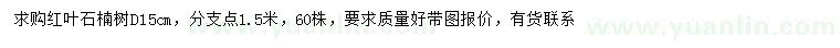 求購地徑15公分紅葉石楠