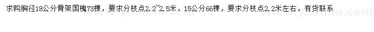 求購(gòu)胸徑15、18公分國(guó)槐