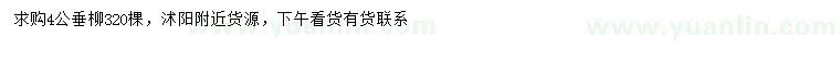 求購(gòu)4公垂柳