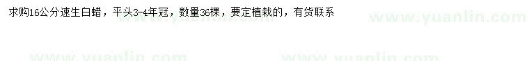 求購16公分速生白蠟