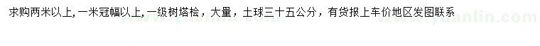 求購2米以上塔檜