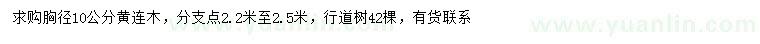 求購(gòu)胸徑10公分黃連木