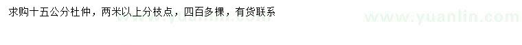 求購(gòu)15公分杜仲