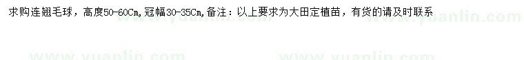 求購冠幅30-35公分連翹球