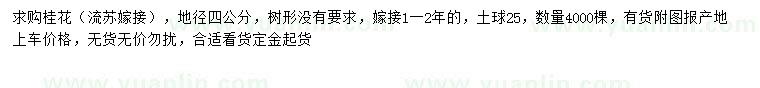 求購(gòu)地徑4公分桂花