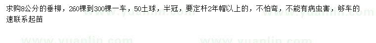 求購(gòu)8公分垂柳
