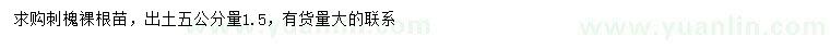求購(gòu)5量1.5公分刺槐