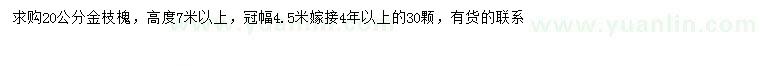 求購(gòu)20公分金枝槐