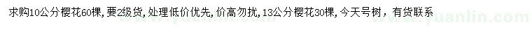 求購(gòu)10、13公分櫻花
