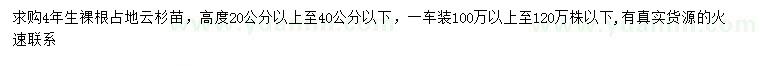 求購高20-40公分云杉