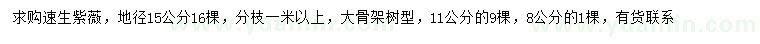 求購地徑8、11、15公分速生紫薇