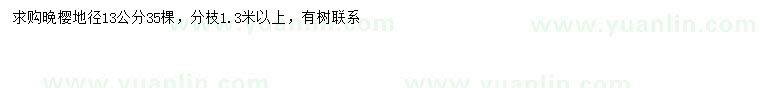 求購地徑13公分晚櫻