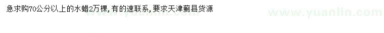 求購70公分以上水蠟