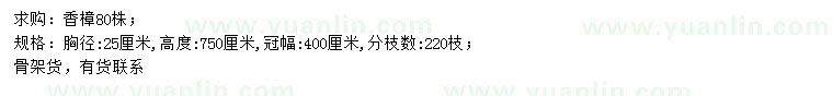 求購(gòu)胸徑25公分香樟