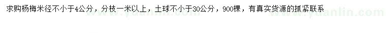 求購米徑4公分以上楊梅