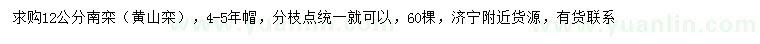 求購12公分南欒