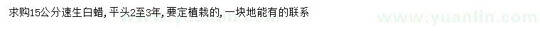 求購(gòu)15公分速生白蠟