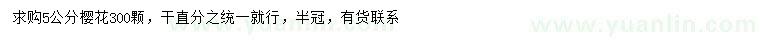 求購(gòu)5公分櫻花