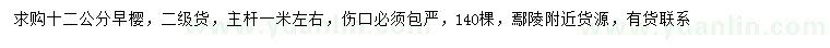 求購(gòu)12公分早櫻