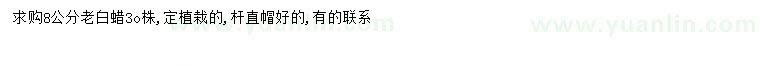求購8公分老白蠟